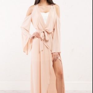 Pale Pink Cold Shoulder Duster